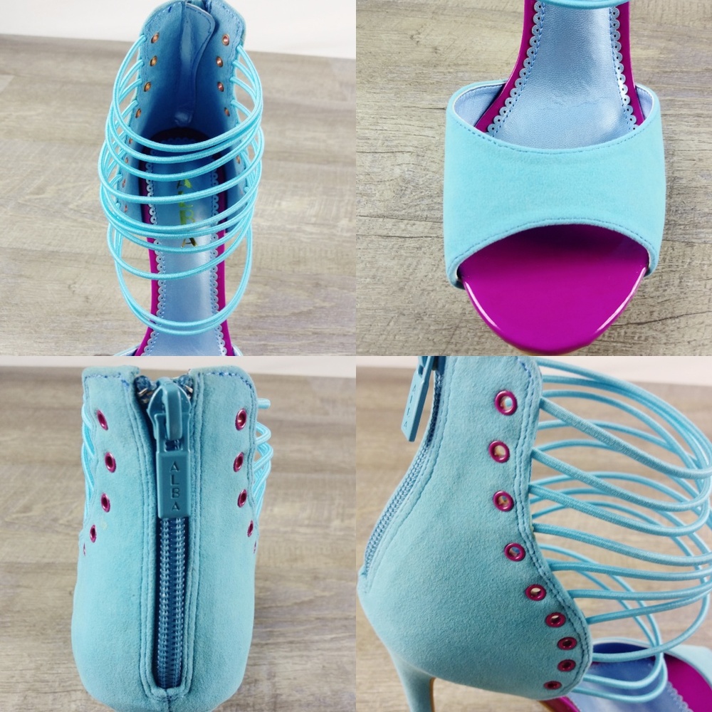 Multi Strap Open Toe Heels - Picture 7 of 8